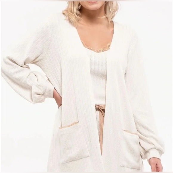 Blu Pepper Sweaters - Blu Pepper Cream Cardigan Sweater